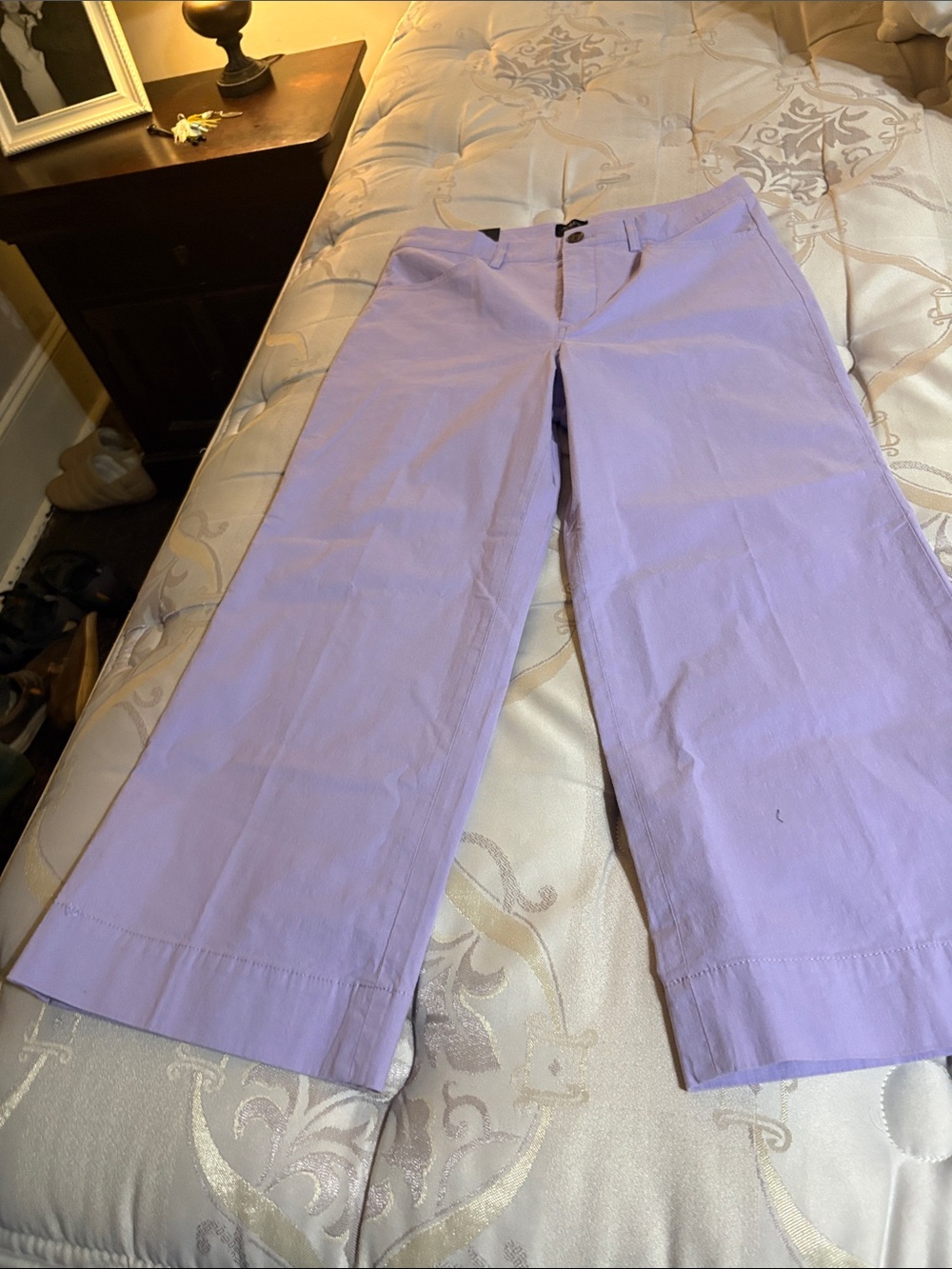Jcrew Factory Ella  Wide-Leg Cotton Blend Pants